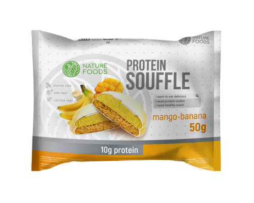 Nature Foods, Печенье с суфле, 50 гр, Манго-Банан