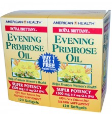 American Health, Масло примулы вечерней (EPO), 1300 мг, 2 флакона, 120 капсул
