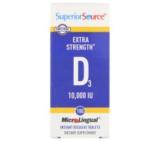 Superior Source, витамин D3, 5000ui, 100 быстрорастворимых таблеток
