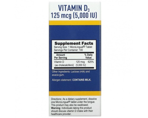 Superior Source, витамин D3, 5000ui, 100 быстрорастворимых таблеток
