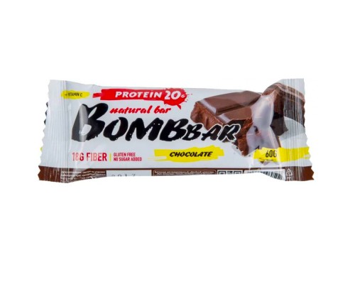 Bombbar, Протеиновый батончик, 60g, Двойной шоколад