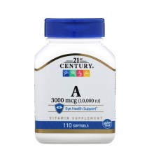 21st Century, Витамин A, 3000 мкг (10 000 МЕ), 110 мягких таблеток