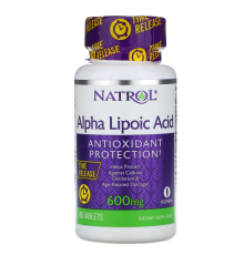 Natrol, Альфа-липоевая кислота медленного высвобождения, 600 мг, 45 таблеток