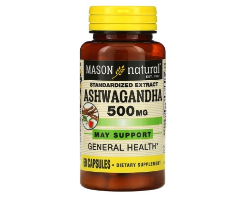 Mason Natural, Ashwagandha, 500 mg, 60 Capsules