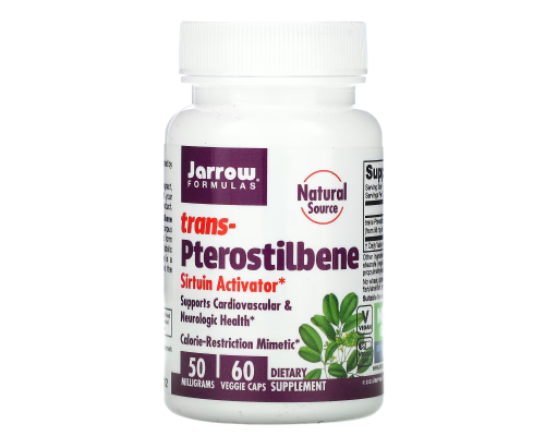 Jarrow Formulas, транс-птеростильбен, 50 мг, 60 растительных капсул