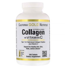 California Gold Nutrition, Collagen + Витамин C, 250 таблеток