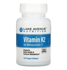 Lake Avenue Nutrition, Витамин К2 в виде МК7, 120 капсул