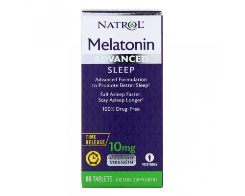 Natrol, Мелатонин медленного высвобождения, 10 мг, 60 таблеток