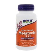 NOW, Мелатонин, 10 мг, 100 вег. капсул