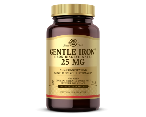 Solgar, Железо "Gentle Iron", 25 мг, 180 капсул
