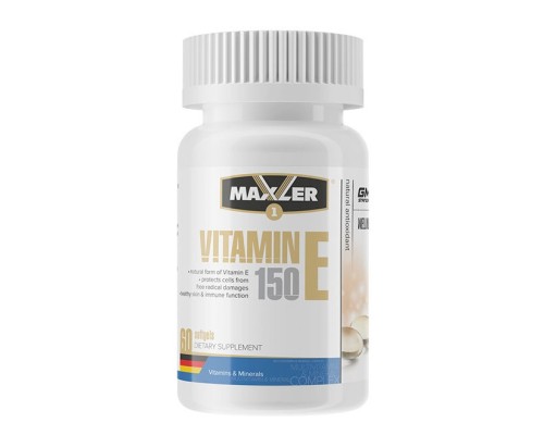 Maxler, Vitamin E Natural form, 150мкг, 60 капсул
