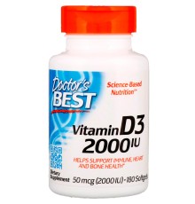 Doctors Best, Витамин D3, 2000ui, 180 капсул