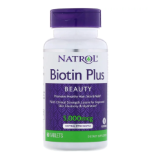 Natrol, Biotin Plus Beauty, 5000мкг, 60 таблеток