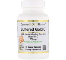 California Gold Nutrition, Буферизированный витамин С, 750 мг, 60 капсул