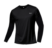 XL / Черная спортивная футболка с длинным рукавом