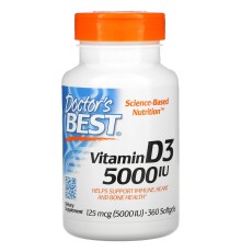 Doctors Best, Витамин D3, 5000iu, 360 таблеток