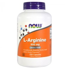 Now Foods, L-Arginine 500мг, 250 таблеток
