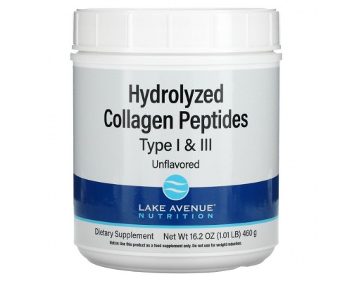 Lake Avenue Nutrition, Гидролизованные пептиды коллагена, 460г