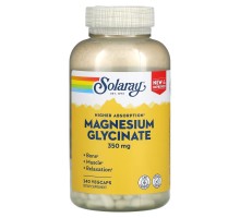 Solaray, Глицинат магния для лучшего усвоения, 350 мг, 240 вегетарианских капсул