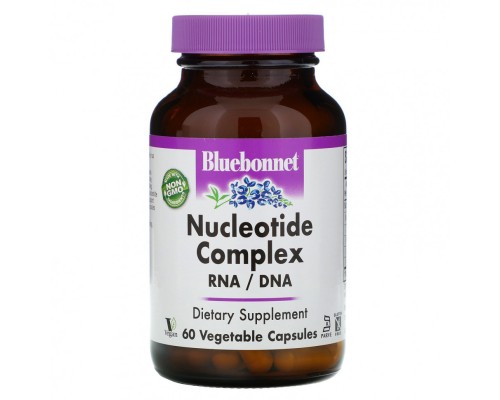 Bluebonnet Nutrition, комплекс нуклеотидов, РНК/ДНК, 60 капсул на растительной основе