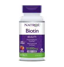 Natrol, Biotin, 10000мкг, 60 таблеток, Клубника