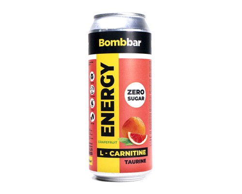 BOMBBAR, Напиток энергетический "L-Карнитин + Гуарана", 500мл, Грейпфрут